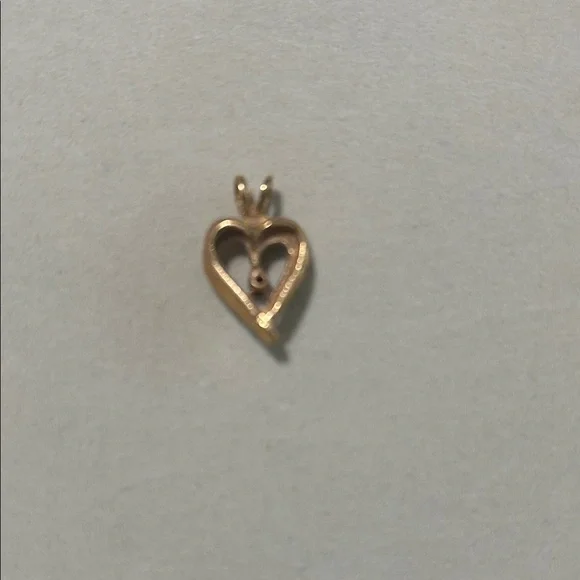 Gold Heart Pendant with Red Gemstone - Picture 2 of 2